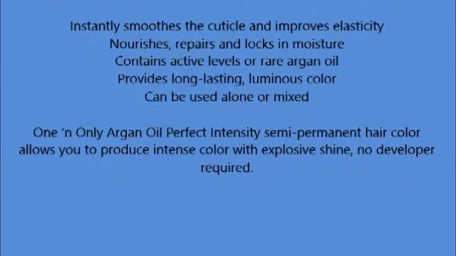 One ‘n Only Argan Oil Hair Color Perfect Intensity Royal Purple смотреть онлайн