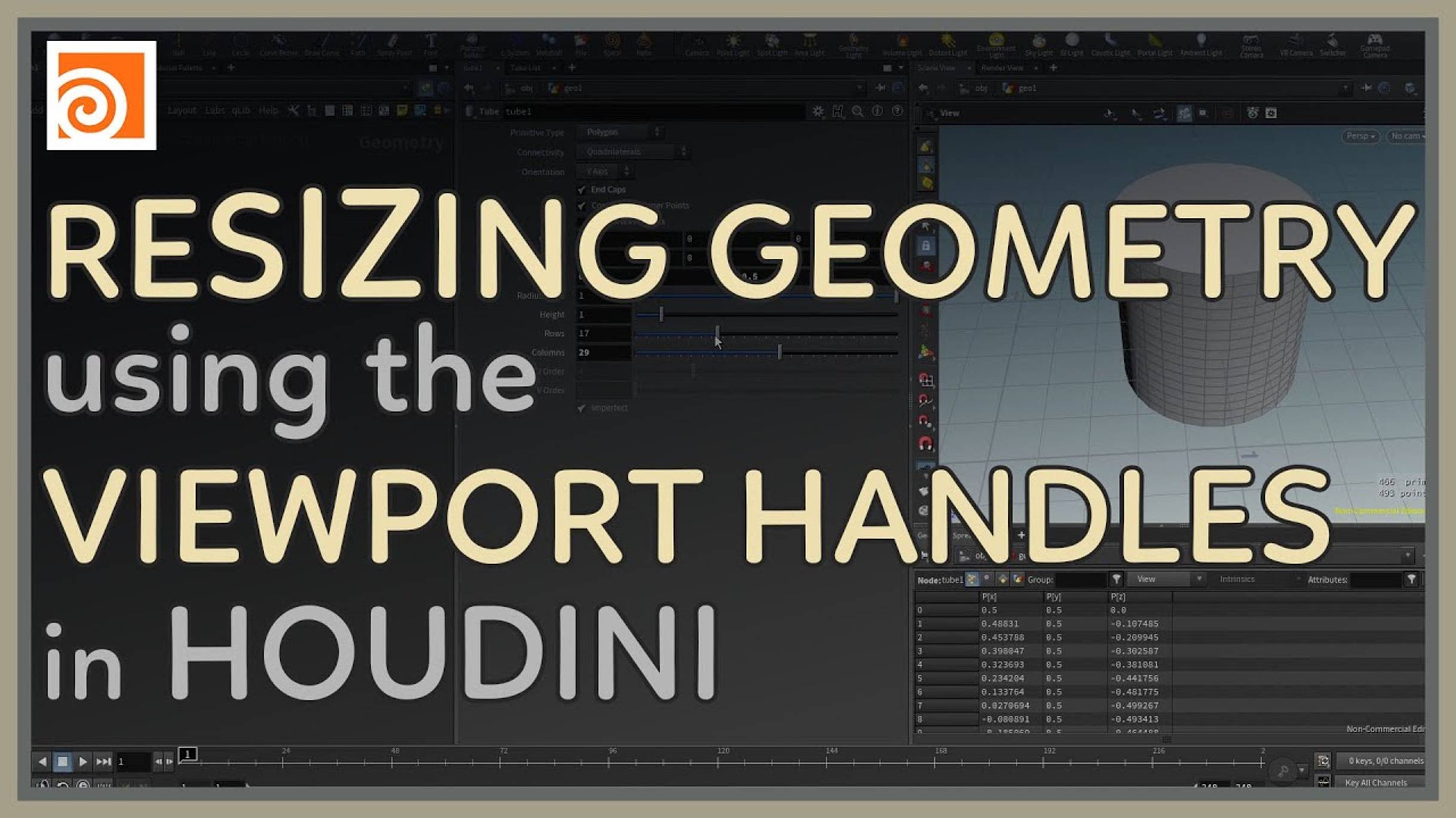 05 Resizing Geometry using the Viewport Handles in Houdini смотреть онлайн