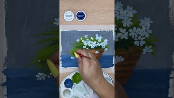 Букет ромашек/гуашь/рисование с детьми/мастер-класс