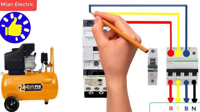 automatic on off air compressor connection with pressure switch | air compressor wiring diagram смотреть онлайн