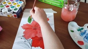 Лучший способ отдыха - рисовать цветы гуашью 🎨