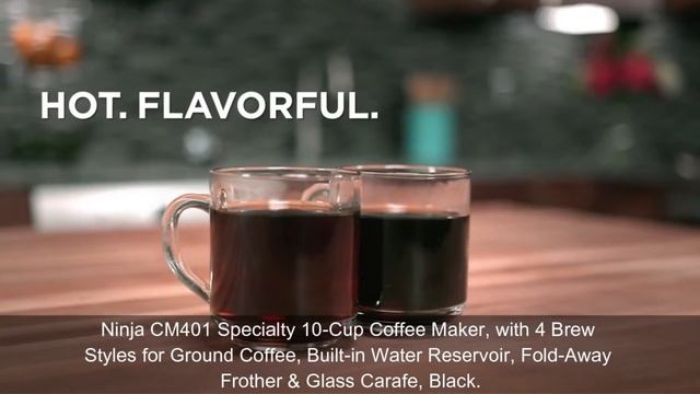 Ninja CM401 Specialty 10-Cup Coffee Maker, with 4 Brew Styles for Ground Coffee, Built-in Water смотреть онлайн