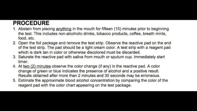 Alco-Screen Alcohol Test Video Instructions (Procedure)
