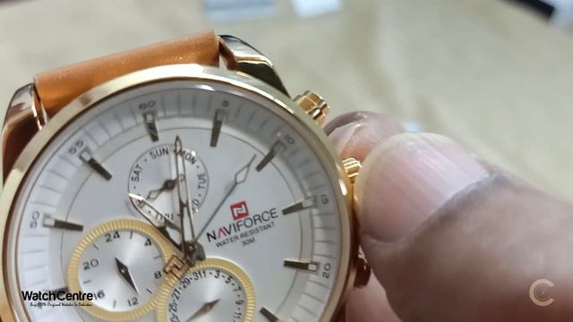 NaviForce NF-9148 Leather Chronograph Men's Watch 4 Colors смотреть онлайн