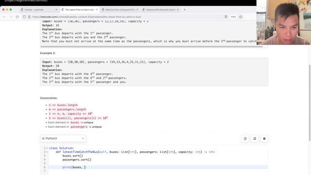 2332. The Latest Time to Catch a Bus (Leetcode Medium) смотреть онлайн