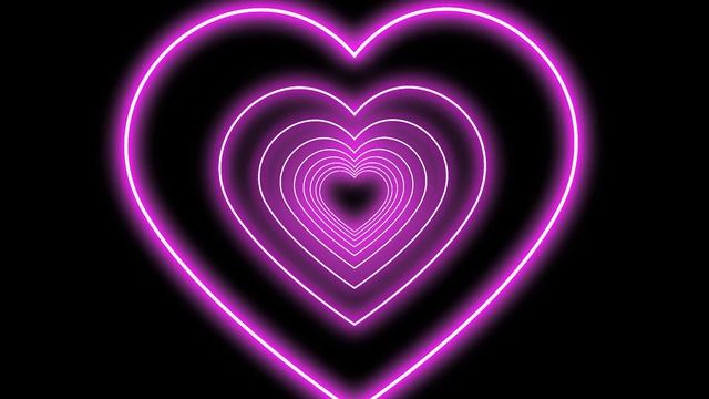 Pink Color Neon Heart || Neon Led light Heart Tunnel Background || Heart Tunnel смотреть онлайн