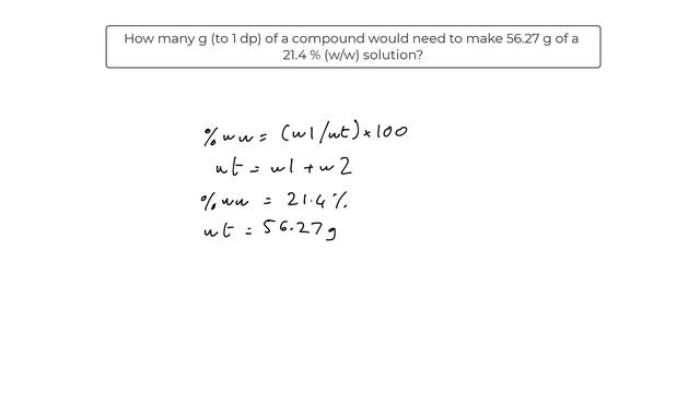 Percentage Solutions weight by weight (w/w) - how many grams of a compound are required? смотреть онлайн