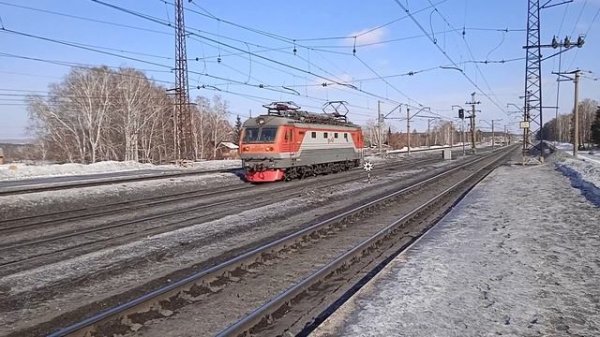 Электровоз ЧС2к-931 рельсосмазыватель, следует резервом через о.п. Барышево