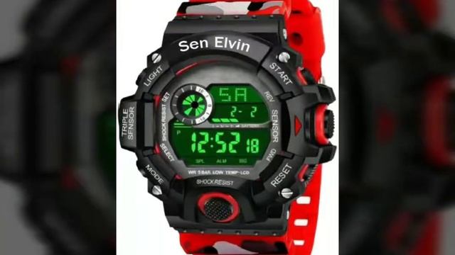 Sen Elvin Military Red & Black Digital Watch For Men смотреть онлайн