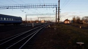 Проезд дизель поездов ТЭП 70 и  ТЭ10