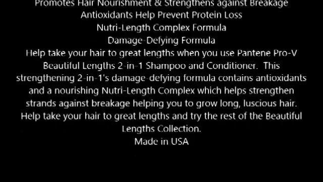 Pantene Pro V Beautiful Lengths Strengthening 2 in 1 Shampoo & Conditioner 12 6 oz смотреть онлайн