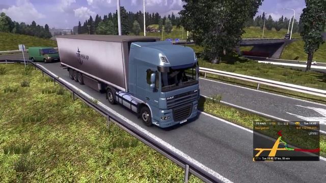 Euro Truck Simulator 2 - DAF XF Super Space Cab Transporting 22 Tons of Apples смотреть онлайн