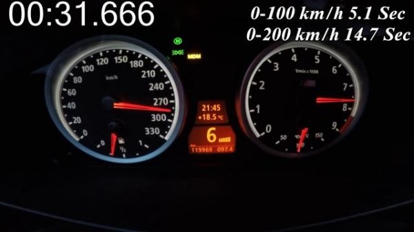 BMW M5 E60 507HP Acceleration 0-330 km/h top speed vmax