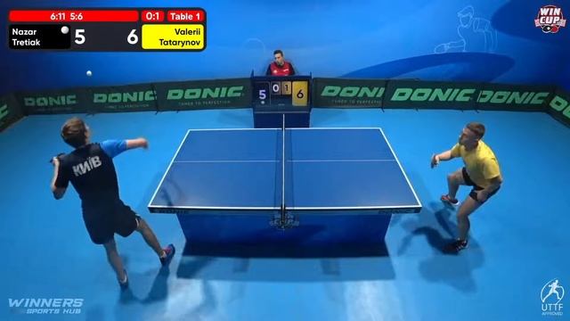 12:30 Nazar Tretiak 0 - 3 Valerii Tatarynov West 1 WIN CUP 25.11.2022 | TABLE TENNIS WINCUP смотреть онлайн