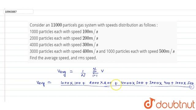 Consider an `1100` particels gas system with speeds distribution as follows : 1000 particles eac... смотреть онлайн