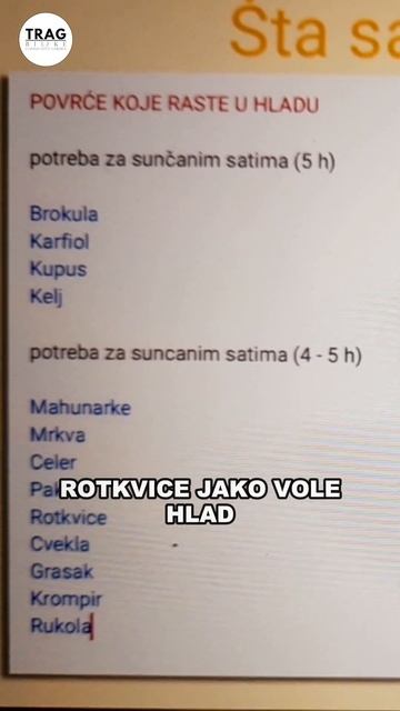 POVRĆE Koje VOLI HLAD