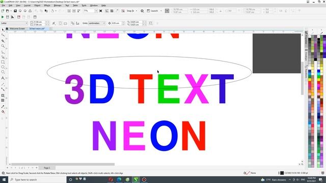 Hướng Dẫn Làm Hiệu Ứng Chữ 3D Text Neon Sign Trong Corel 2021 | Effect 3D Text Neon in Corel 2021 смотреть онлайн