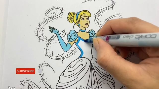 Colouring Princesses Disney Coloring Pages Compilation Cinderella Ariel Aurora Snow White Belle смотреть онлайн