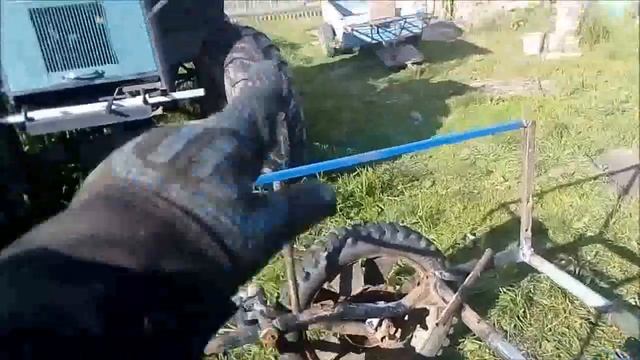 телега для мотоблока из рам бокового прицепа мотоцикла урал,днепр смотреть онлайн