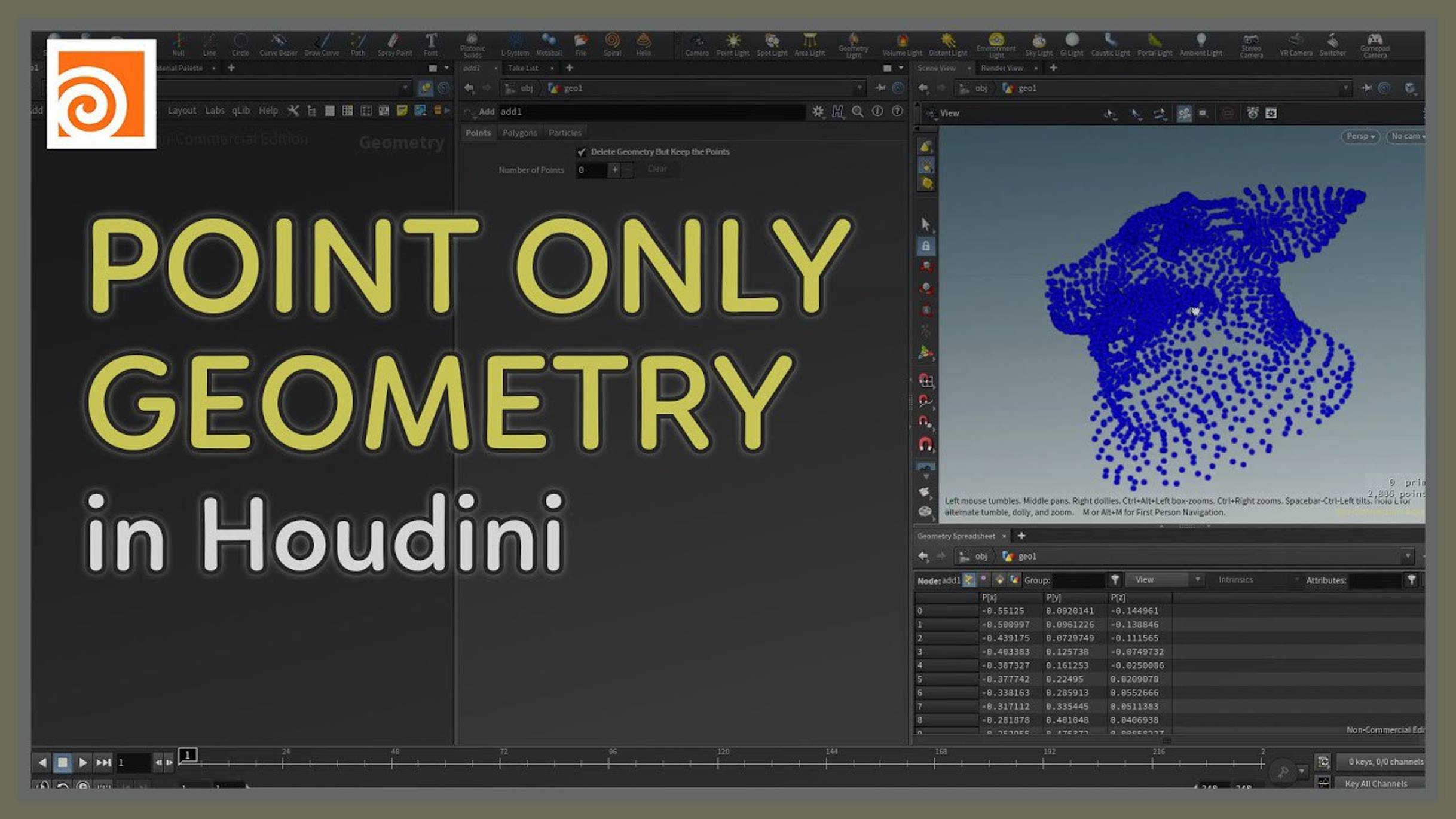 19 Point Only Geometry in Houdini смотреть онлайн
