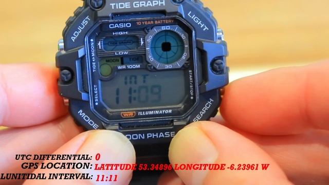 Casio WS-1700H | Set Tide Graph & Moon Phase for YOUR Location смотреть онлайн