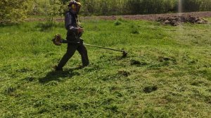 Покос травы бензокосой 🔥🔥🔥