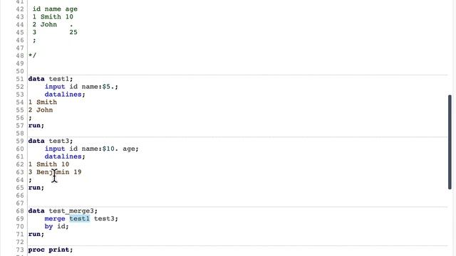 How same variables in different datasets in merge statement impacts results смотреть онлайн