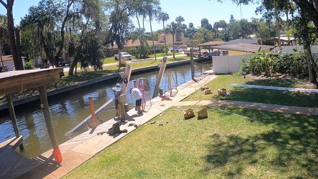 INSTALLING NEW BOAT LIFT - The New Elevator Style Boat Lift At My House
