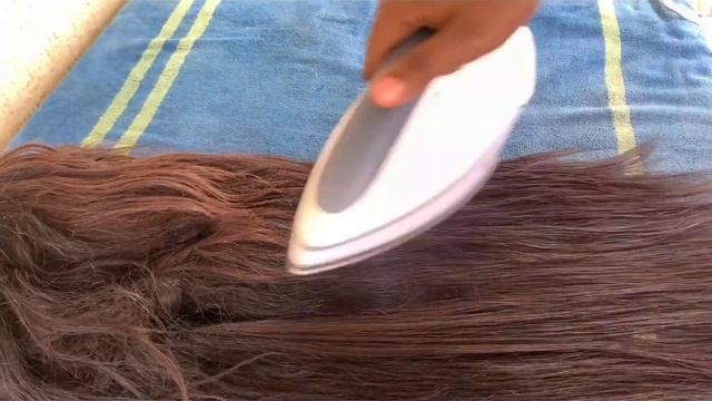 HOW TO: Straighten/stretch your wig/hair using a cloth Pressing iron смотреть онлайн