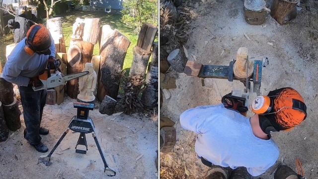 Chainsaw carving Jason Voorhees ! Sculpting fan art смотреть онлайн