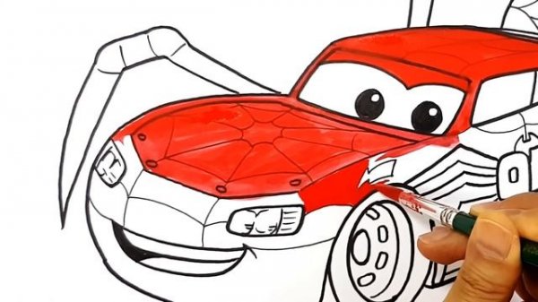 SPIDER McQUEEN - Drawing and Coloring Pages | Tim Tim TV