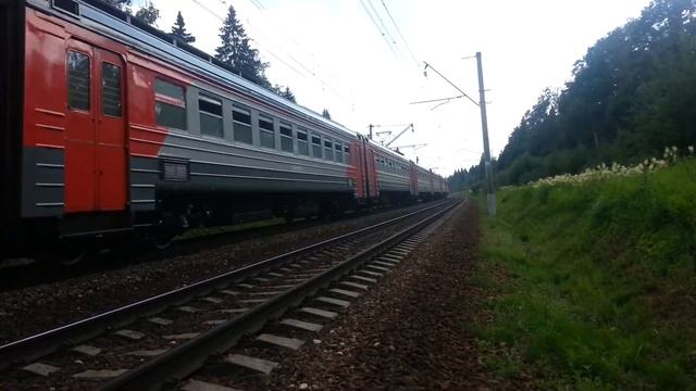 Электропоезд ЭД4М-0096. Перегон Сергиев Посад-Пост 81 км. смотреть онлайн