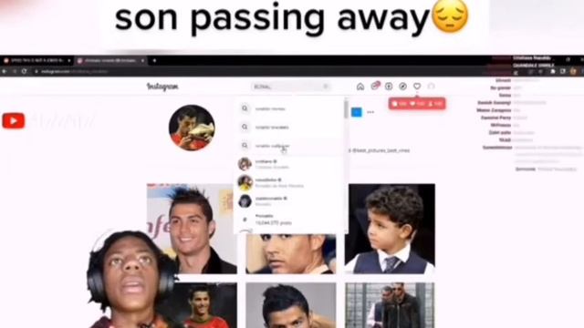 ISHOWSPEED reacts to Ronaldo son passing away 🥺💔 смотреть онлайн