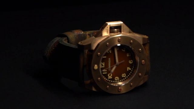 ES04 - Oiled French CLASSIC WATCH STRAP combined with CORRIGIA01 Bronze Brown P100 3000m Diver Watc смотреть онлайн