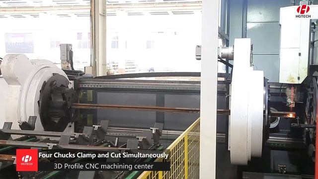 4 Chuck Automatic Laser Pipe Cutting Station MACH Series HGTECH смотреть онлайн