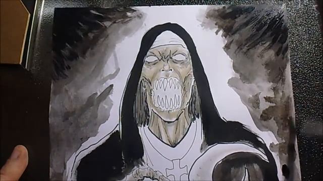 Inking Copic Painting Nun Creature Commission смотреть онлайн