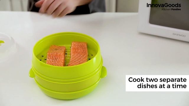 InnovaGoods Kitchen Foodies Microwave Double Steamer смотреть онлайн