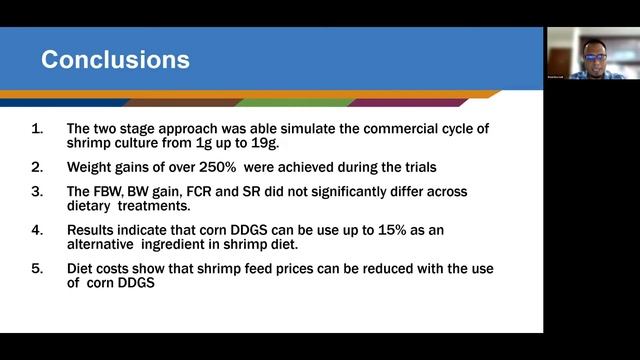 CORN DDGS AS A PROTEIN SOURCE IN PRACTICAL DIETS FOR Litopenaeus vannamei смотреть онлайн