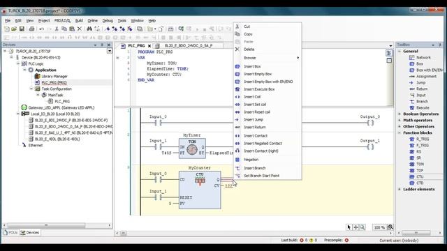 MyCounter CTU Function in CoDeSys V3 with TURCK BL20 смотреть онлайн