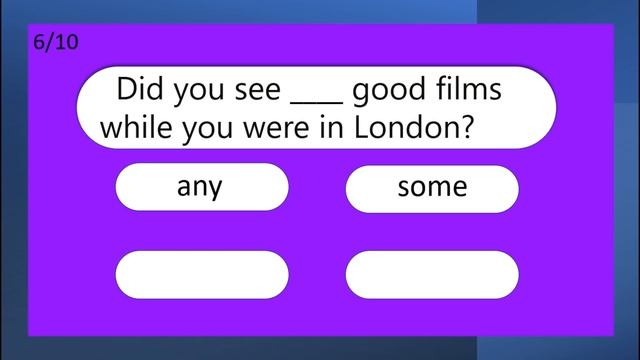 GRAMMAR TEST//ELEMENTARY LVL//ГРАММАТИЧЕСКИЙ ТЕСТ = SOME/ANY #6 смотреть онлайн
