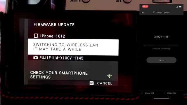 Fujifilm X100v - Wireless Firmware Upgrade - Version 1.10