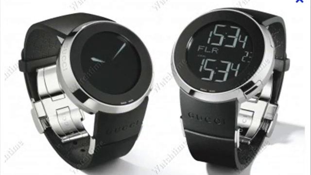 Gucci I Gucci Gents Digital Leather Strap Watch YA114202 смотреть онлайн