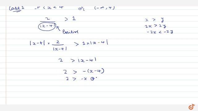Inequalities involving modulus function`|2/(x-4)|gt1; x!=4` смотреть онлайн