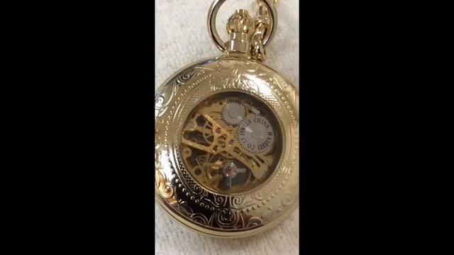 MAJESTI SKELETON 17 JEWELS POCKET WATCH смотреть онлайн