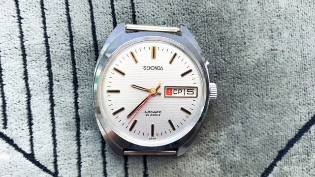 Collectible watch SEKONDA automatic 26 jewels with double calendar like new 2 MChZ made in USSR SU смотреть онлайн