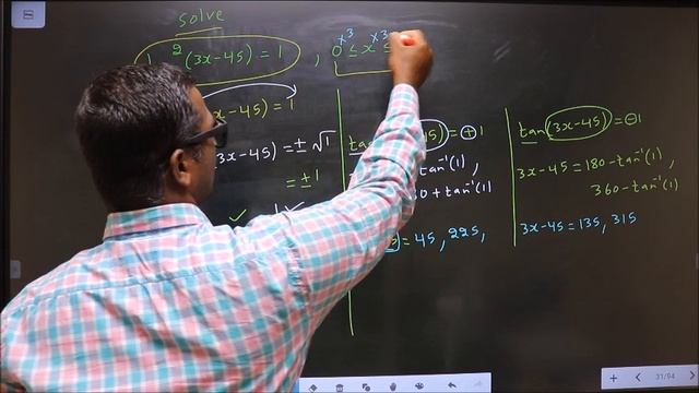Trigonometric equations Solve 〖tan〗^2(3x-45)=1 Where 0≤x≤180 смотреть онлайн