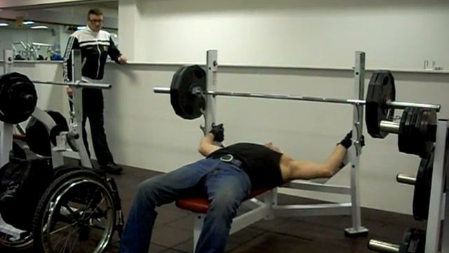Spinal cord injury,weight lifting,Bench Press,102 kg / 225 lbs смотреть онлайн