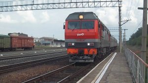 Тепловоз ТЭП70БС-188. Покатушки от Кузнечной до 226км+прибытие и отправление. Вид из хвоста поезда.