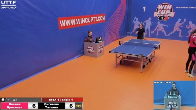 Лесная Ярослава 3-2 Сигитова Татьяна Турнир Восток 4 WIN CUP 01.03.21 Прямая трансляция Зал 1 смотреть онлайн