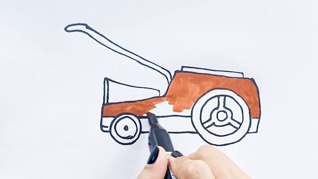 Draw and color for kids,Чертеж газонокосилки,maysazorni qanday chizish mumkin смотреть онлайн